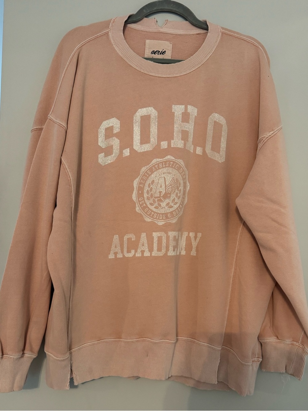 Aerie S.O.H.O Academy Pullover Sweatshirt - Dusty Rose size M
